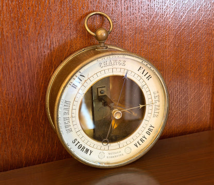 Antique Bourdon & Richard Metallic Aneroid Barometer c.19th Century - Oak House Trading