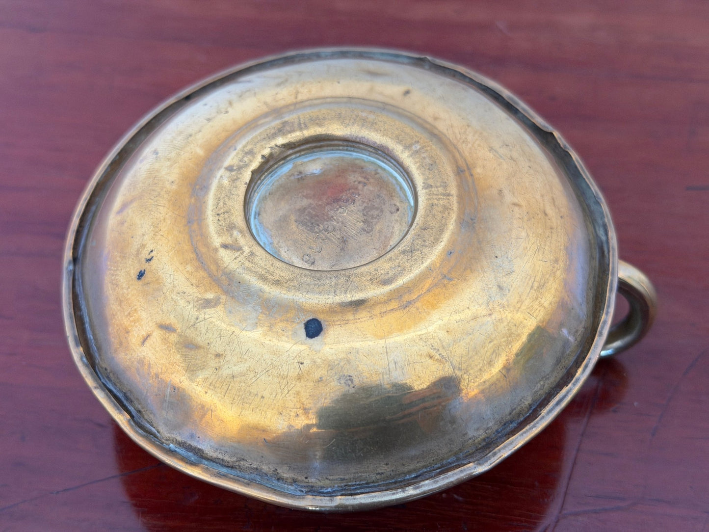 Antique Brass Teacup & Saucer Novelty Money Box c.1920s - Oak House Trading