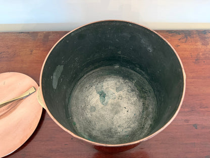 Vintage Dansk Copper Pot with Lid Brass Handles Jens Quistgaard Style - Oak House Trading