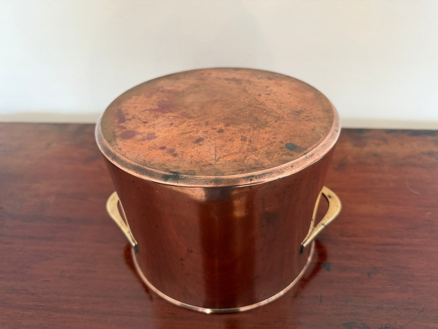 Vintage Dansk Copper Pot with Lid Brass Handles Jens Quistgaard Style - Oak House Trading