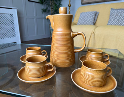 Vintage Denby Langley Canterbury Coffee Set for Four - Oak House Trading