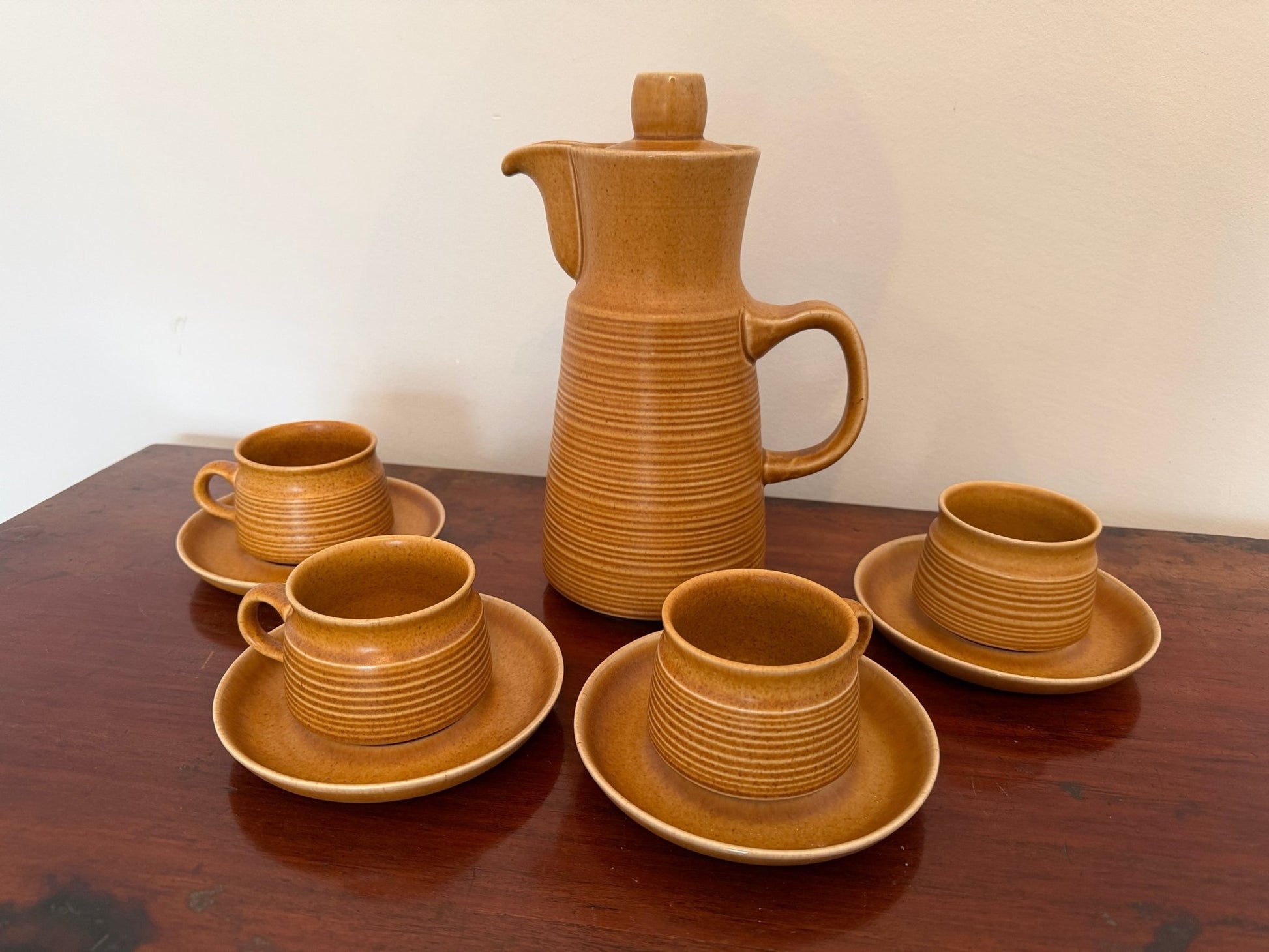Vintage Denby Langley Canterbury Coffee Set for Four - Oak House Trading