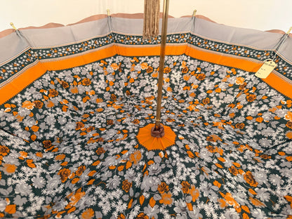 Vintage Paragon Fox Frame Umbrella with Floral Lining & Tassel Handle - Oak House Trading